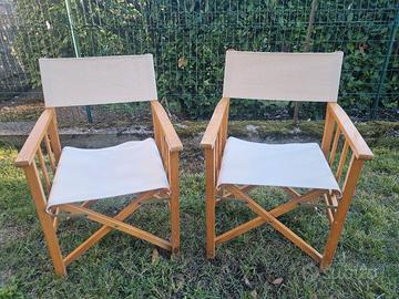 Coppia di sedie da regista vintage 