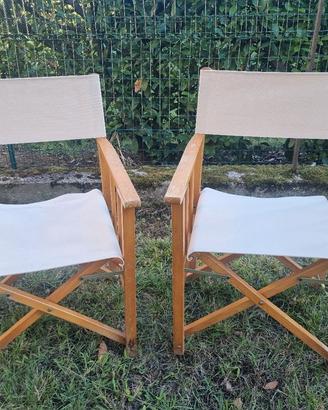 Coppia di sedie da regista vintage 