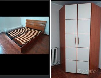 Letto matrimoniale contenitore + Cabina ad angolo 