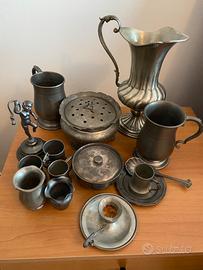 Oggetti vintage in peltro