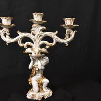 Candelabro Capodimonte Grande 40cm - Putto e Oro