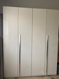 Armadio bianco laccato 4 ante