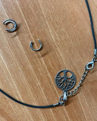 Collana e orecchini finti