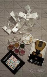 Glitter, stickers, nail form, clip per dual form 