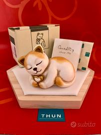 THUN*NUOVO Gatto che dorme con cuore oro Originale