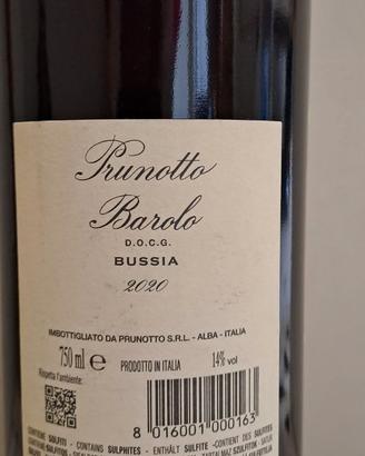 Barolo Bussia Prunotto 2020 Docg Toscana rosso