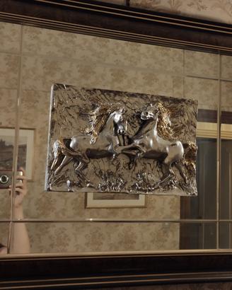 Quadro specchio con cavalli
