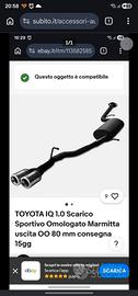 Scarico sportivo toyota iq