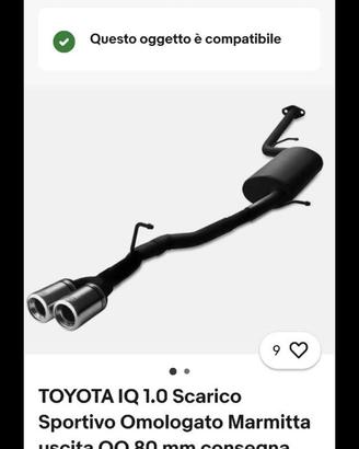 Scarico sportivo toyota iq