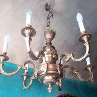 Lampadario antico  in ottone