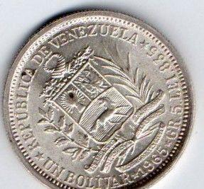 Un bolivar argento 1965 Venezuela  per me qs FDC