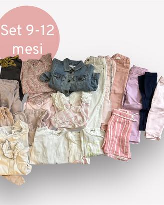 Set estivo per bambina taglia 9-12 mesi da 19 pezz