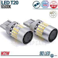 2 Lampadine LED T20 W21W Super CANbus Luce Bianca