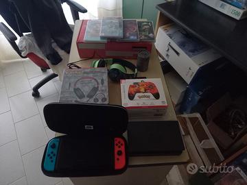 Switch console 7 giochi pad scatole e 3 cuffie