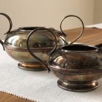 coppia zuccheriera e lattiera in argento Sheffield