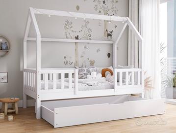 Letto a capanna con cassetto estraibile