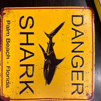 Targa vintage Danger Shark Palm Beach Florida
