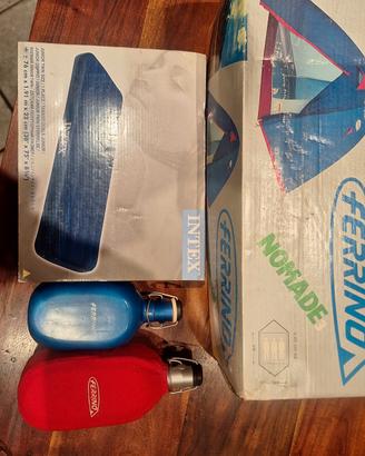 tenda Ferrino + materassino e 2 borracce da campe 