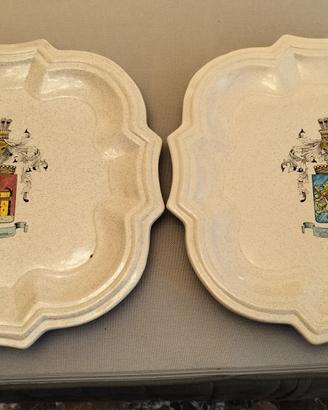Coppia di vassoi in ceramica Fratelli Branca