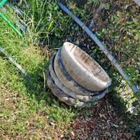 4 ciotole in cemento da giardino