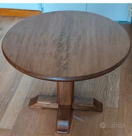 Tavolino rotondo in legno noce