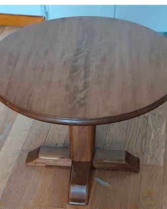 Tavolino rotondo in legno noce
