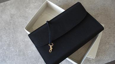 borsa pochette in canneté nera