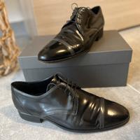 Scarpe nero eleganti da uomo in vero cuoio