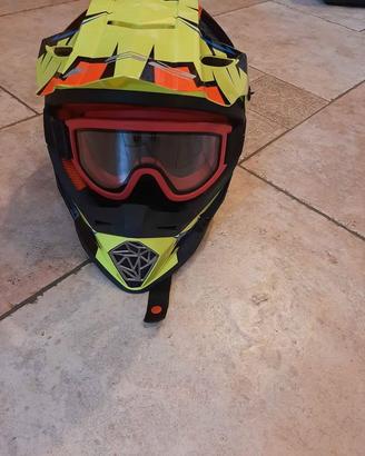 CASCO MOTOCROSS TAGLIA S CON OCCHIALI