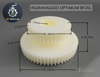 Ingranaggio Optimum BF-20 BF-25 NylonPA6 Stampato