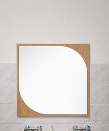 Specchiere con supporto in legno finitura rovere