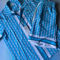 🔵 Completo camicia + shorts Lacoste azzurro
