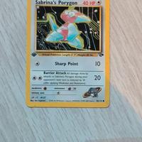 Carta Pokemon card Sabrina's porygon 1 First ed