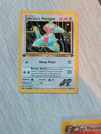 Carta Pokemon card Sabrina's porygon 1 First ed