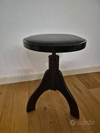 Sgabello Pianoforte Tondo Nero Lucido