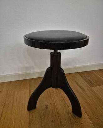 Sgabello Pianoforte Tondo Nero Lucido