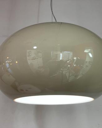 Lampadario vetro sfera D.55 tortora/bianco