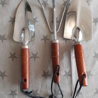 Set attrezzi per giardinaggio in acciaio inox