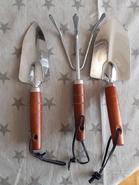 Set attrezzi per giardinaggio in acciaio inox