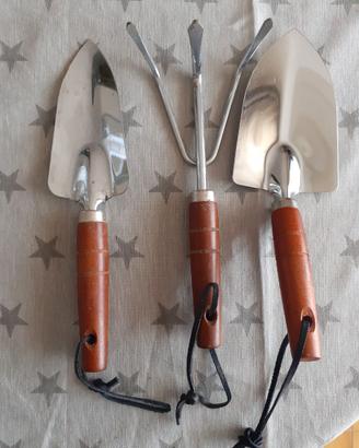 Set attrezzi per giardinaggio in acciaio inox