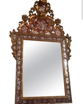 Specchio antico stile barocco con cornice dorata