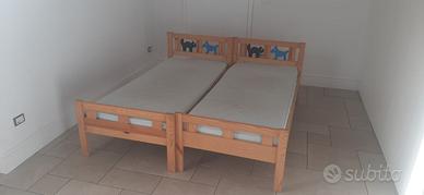 Lettini IKEA (2) in pino 70x160 doghe e materassi