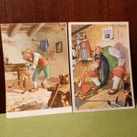 Geppetto balla felice, pinocchio prega Mangiafoco