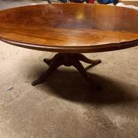 Tavolino ovale vintage stile Duncan Phyfe - Legno 