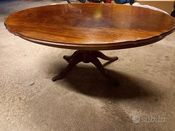 Tavolino ovale vintage stile Duncan Phyfe - Legno 