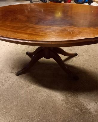 Tavolino ovale vintage stile Duncan Phyfe - Legno 