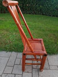 sedia etnica in legno e bambù 