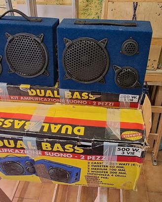 Kit casse 3 vie Dual Bass 500W per auto / casa