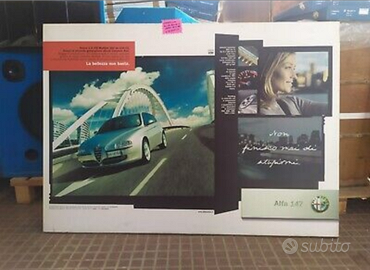 VINTAGE-Tabellone Pubblicitario Alfa 147in viaggio