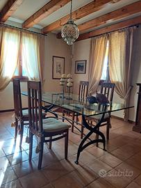 TAVOLO IN VETRO + 4 SEDIE LIBERTY